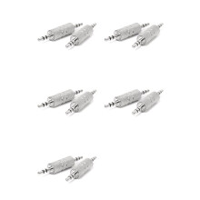 10pcs 3.5mm Stereo Male to 3.5mm Male Headphone Audio Adapter Jack Coupler Connector