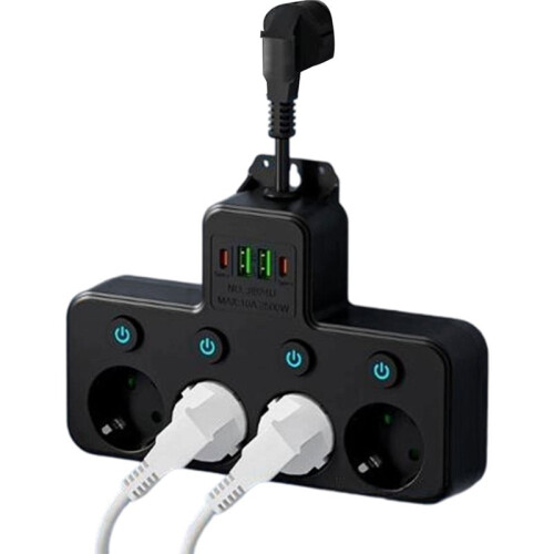 EU Plug 4 AC Outlet Power Strip Multiprise Wall Socket Universal Network Filter USB Cherger Separate  Adapter B