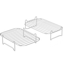 Air Fryer Rack for Dual Basket Airfryer DZ201/DZ401 Accessories Rectangle Stackable Stainless Steel Grill Racks