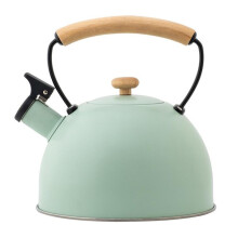 3L Outdoor Camping Whistle Kettle Green Wooden Handle 1pc Household