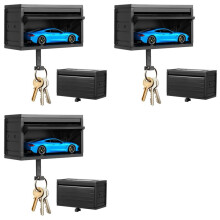 3X Car Garage Key Holder, Car Key Holder for Wall, Small Toy Cars Garage Key Holders with Opening Door