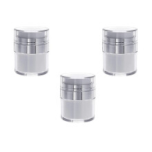 3 pieces empty airless pump bottles white leakproof acrylic vacuum press face cream jars refillable lotion found