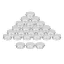 24 Packs Empty Portable Tin Jars Cosmetic Containers Aluminum Screw Top with Lids for Makeup Rhinestone Lotion Travel Candle 15g 15ml