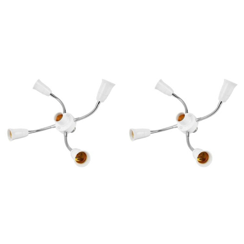 2X E27 LED Bulb Splitter Adapter Adjustable Light Holder Socket Converter for Exhibitions Light Holder 5 Heads