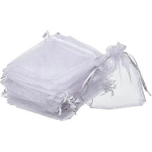 Organza Gift Bags Sheer Wedding Drawstring Pouches Party Favor Jewelry Bags White 100pcs Sheer Organza Bags