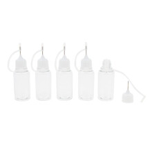 5x 15ml Empty Plastic Squeezable Liquid Dropper Bottles Needle Tip White Cap