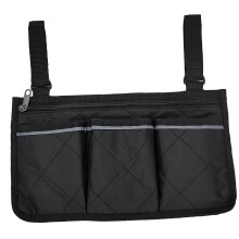 Wheelchair Walker Side Bag Pouch Bed Rail Organizer Phone Pocket Black
