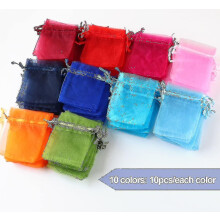 Organza Bags 100x Organza Bags 10-colored Jewelry Bags Organza Bags Wedding Gift Giveaway Multi-colored Marrying Party 8 * 10cm-hy