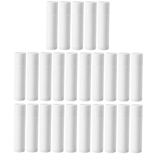 30pcs 5g DIY Empty Lip Balm Tubes Lip Pomade Storage Container Plastic Storage Tubes (White)