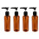 Shampoo Container Refillable Mini Lotion Bottles for Trip 4Pcs Brown Bottle with Black Press Pump 1