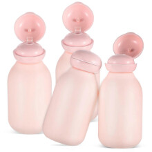 4 Pcs Travel Bottles for Toiletries, Portable Squeeze Dispensers for Shampoo and Lotion, Leak Proof, Pink, for Travel and Home Use