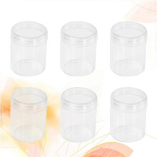 Small Round Container Jars Round Sub-Bottles Portable Cream Travel Boxes Transparent Mini for Travel and Camping Reusable 6 Pcs