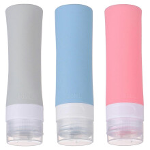 Silicone Travel Containers For Travel Business Trip Pink 80ml Portable Leak Proof 3Pcs