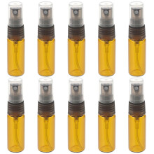 Empty Spray Bottle Glass Dispenser for Perfume Users Outdoor Use 5ml Brown Fine Mist Spray 10Pcs