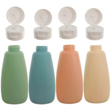 Portable Small Bottles Refillable Storage Containers Square Shape Silicone Material 60ml 4Pcs