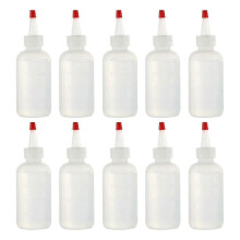 10pcs 120ML Plastic Squeeze Bottles with Scale Empty Squirt Bottle Dispenser Dropper for Home (White)