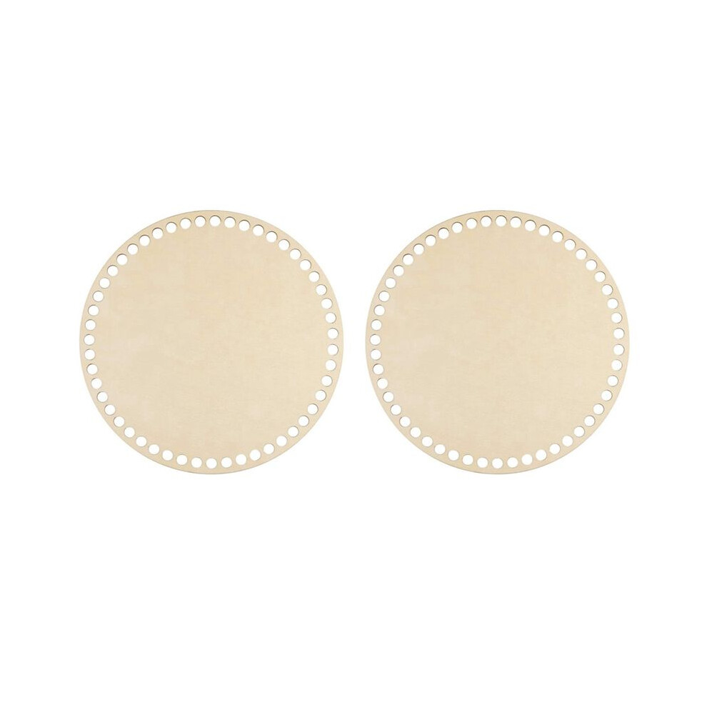 2Pcs 20Cm Natural Wooden Basket Bottom With Hole,Circle Blank Wood Base For Diy Knitting Crochet Bag Bottom Shaper 4712875041878
