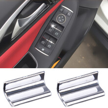 7PCS ABS Χρωμιωμένο Κουμπί Ανύψωσης Παραθύρου Αυτοκινήτου με Κουμπί Διακόπτη