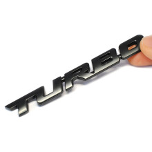 3D TURBO Letter Rood Zwart Sport Metalen Sticker Logo Badge