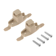 2Pc Beige Car Sun Visor Clips Hooks Shopping Hanger Holder with buckle