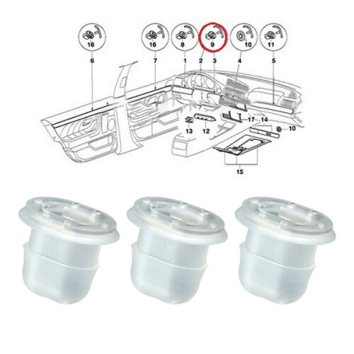 20pcs Interior trim fixing clips Holder Instrument Gromm