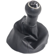 Schaltknauf aus Chrom und Leder, Schaltmanschette
