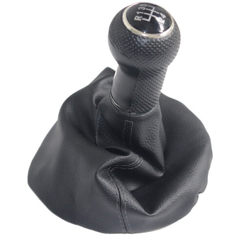 Schaltknauf aus Chrom und Leder, Schaltmanschette