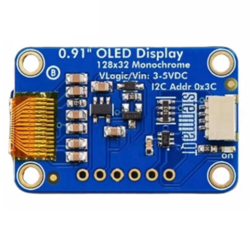 2 Set 0.91 Inch OLED Display Module 128x32 Monochrome I2C-STEMMA QT/QWIIC LCD Screen DIY Module 2