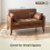 Homcom HOMCOM 2 Seater Sofa, 132 cm Modern Small Sofa with Solid Wood Legs, Brown 2