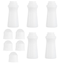 Refillable Roll On Bottle 8Pcs 75ml Travel Container In White PE Material For Essential Oils With Practical Cylindrical Shape