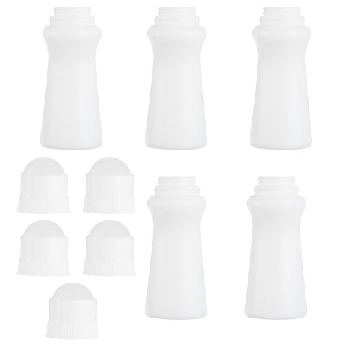 Refillable Roll On Bottle 8Pcs 75ml Travel Container In White PE Material For Essential Oils With Practical Cylindrical Shape