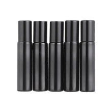 6Pcs Black Glass Roll-On Bottles 10ml For Eye Cream And Oils Travel Size Refillable Container With Easy Use Stainless Steel Roller