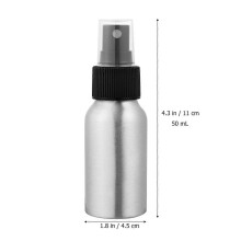 Mini Travel Spray Bottle Multi-Purpose Aluminium Alloy Empty Spray Bottle Silver 50ml Refillable Liquid Storage Tool for Home Outdoor 2Pcs