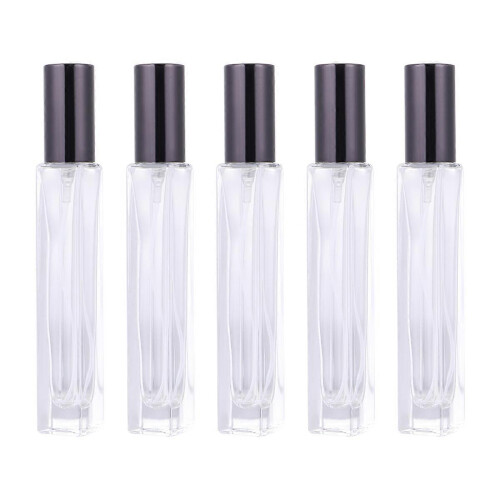 Empty Glass Perfume Spray Bottles Refillable for Storage 15Pcs Black Lid