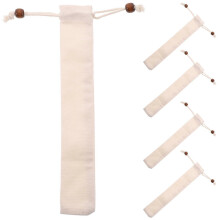 Portable Cutlery Set Bag Straw Pouches Packaging Bags Chopsticks Holder Silverware Spoon White Travel