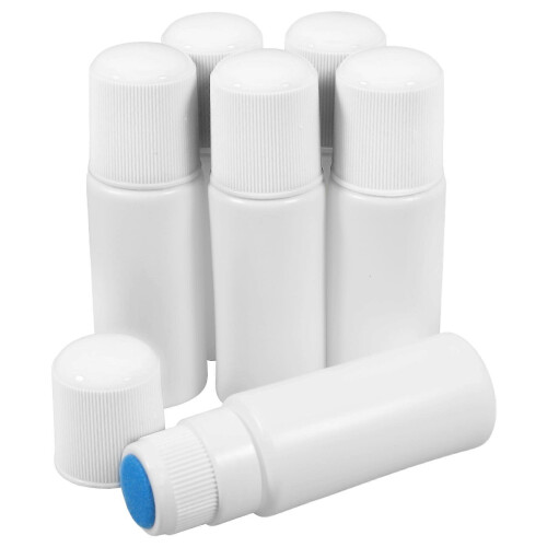 6 Pack White Refillable Sponge Bottles for Home Use Leak Proof Portable Plastic 30ml