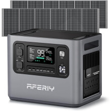AFERIY 2800W 2048Wh Power Station with 2Pcs 400W Solar Panel, 220V-240V LiFePO4 Battery Backup,Expandable Capacity Solar Generator
