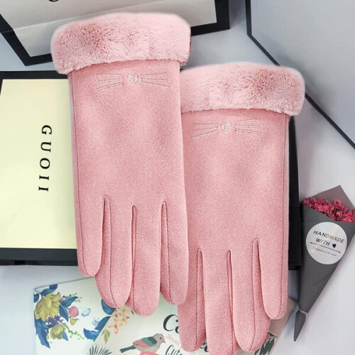 Xingfeng Winterhandschuhe für Damen, Touchscreen-Kaschmir-Schnee