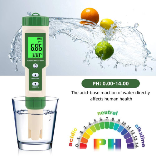 Hetang Yuese All-in-One Digitaler Wasserqualitätstester pH/TDS/EC/O 2
