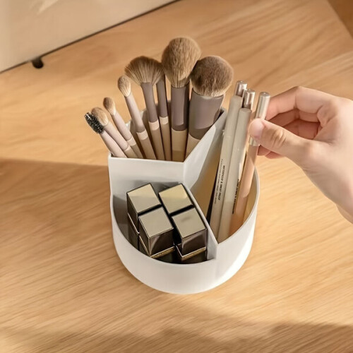 1 porte-pinceaux de maquillage rotatif à 3 compartiments 1