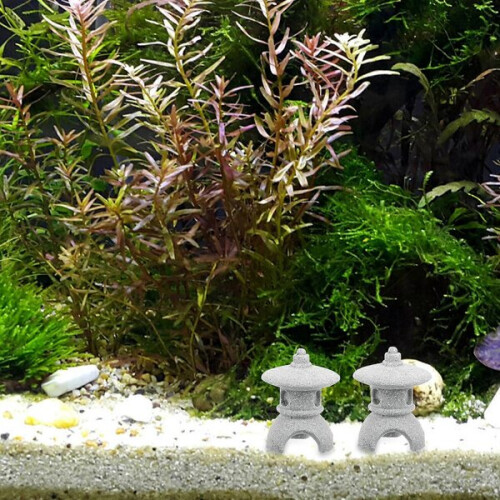 2 stuks miniatuur pagodebeeldjes in Japanse stijl, pagodelantaarnbeeldjes 1