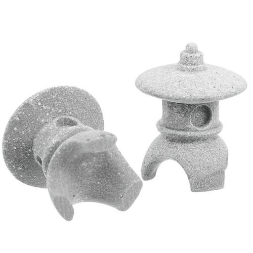 2 stuks miniatuur pagodebeeldjes in Japanse stijl, pagodelantaarnbeeldjes 2