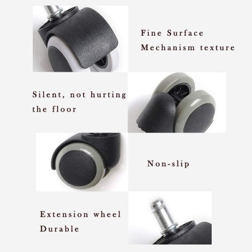(2 packs)parts casters, silent universal office chair casters, pack 2