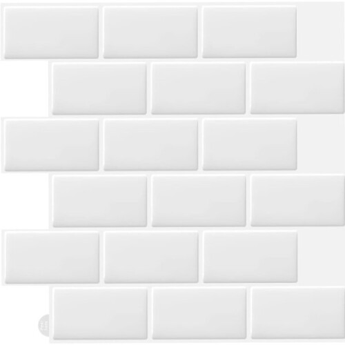10pcs White Self-Adhesive 3D Wall Tile Stickers Kitchen Bathroom 2