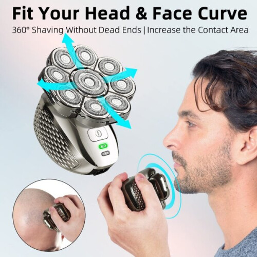 4D head shavers for bald men, enhanced with 9 floating blades 1