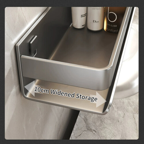 Black Kitchen Shelf Screw Mounting Makeup Organizer Psich 2