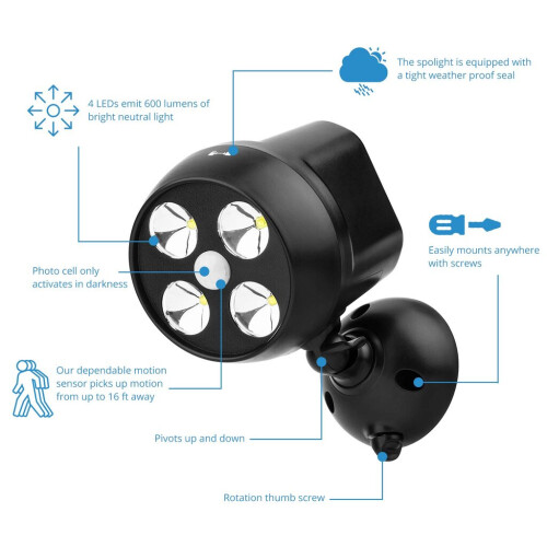 Buitenlamp met bewegingssensor, waterdicht, LED-spot 2