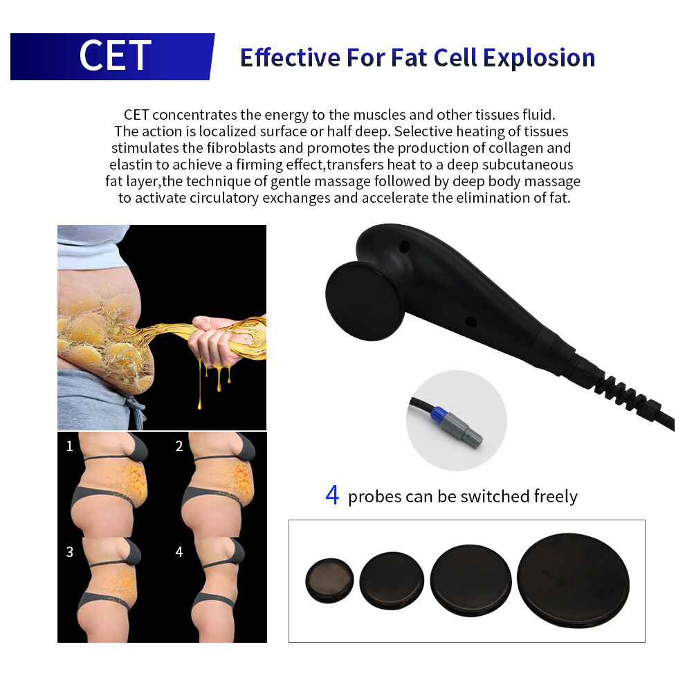Stoyotu Tecar 448Khz Indiba Spanish Technology Rf Cet Ret Physical Therapy Relieve Pain Lose Weight Lift Skin Massage Shaping System