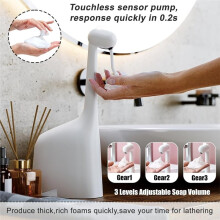 Automatischer Schaumseifenspender, 300 Ml, Berührungslos, Wiederaufladbar, Wasserdicht (IPX5) für Bad und Küche