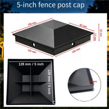 6PCS Post Caps Covers Sun Protection Fence Post Toppers 5inch Wood Fence Post Caps for Outdoor and Corridor Use